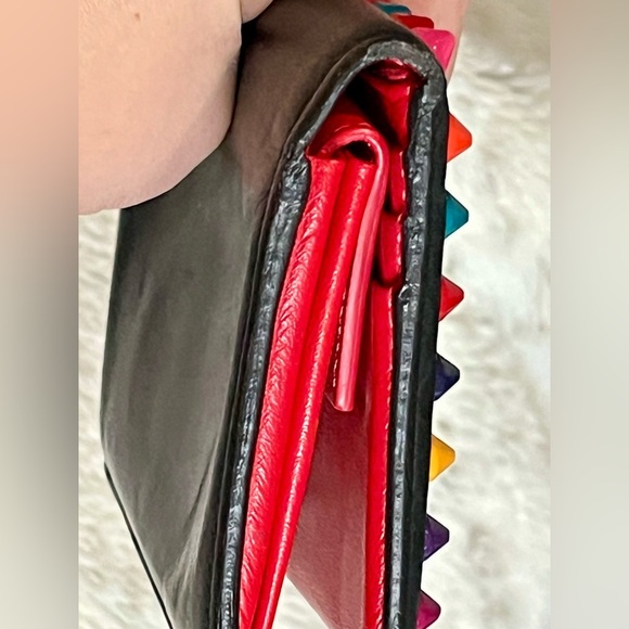 Christian Louboutin Multicolor Studded
Patent Leather Bifold card case holder - Picture 12 of 15